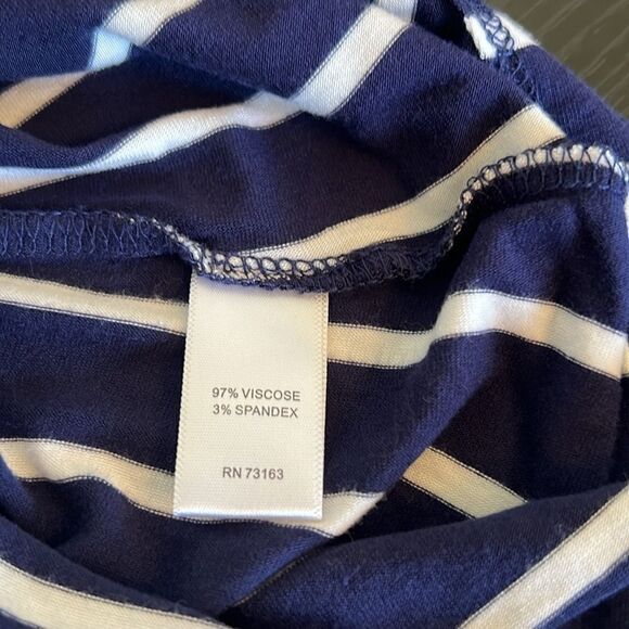 cable & guage Vertical Striped Off the Shoulder Flutter Sleeve Top ~ Size Medium - Picture 6 of 7